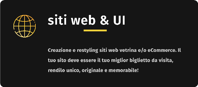 Creazione e restyling siti web vetrina e ecommerce. 